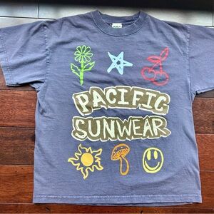 Pacific Sunwear Graphic Tee - Gray Colorful